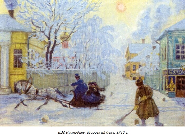 Б.М. Кустодиев. Морозный день, 1913 г.